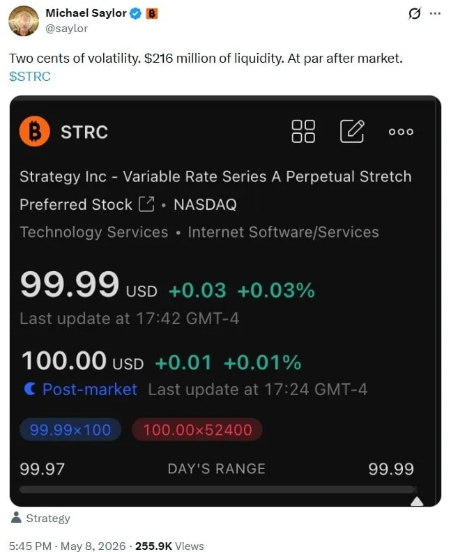 Michael Saylor Pushes STRC as Lower-Volatility Alternative to BTC and MSTR