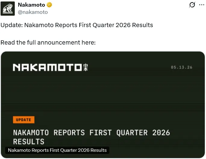 Nakamoto Bitcoin treasury quarterly report