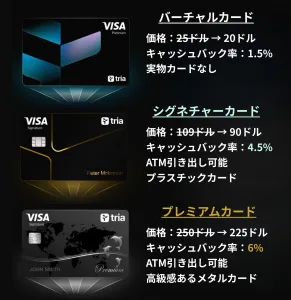 各種カードの特徴