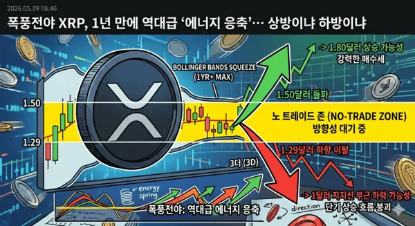 XRP 볼린저 밴드 압축 차트
