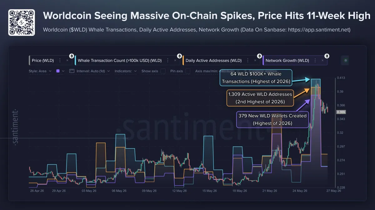 Santiment Worldcoin Verisi