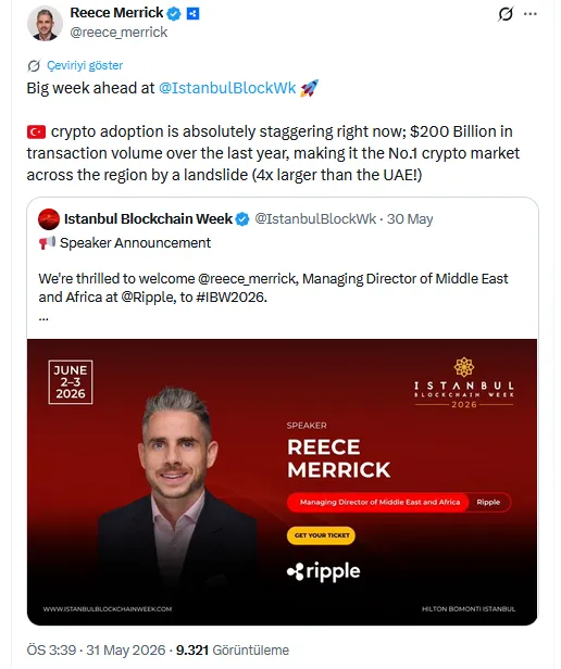 Ripple Yöneticisi Reece Merrick'in X'teki Açıklaması