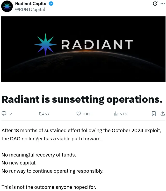 Radiant Capital winds down