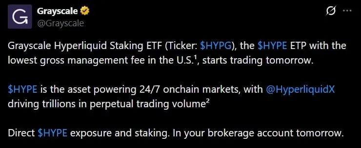 Grayscale HYPG Hyperliquid Staking ETF