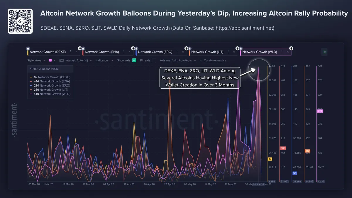 New Wallet Growth in Altcoins