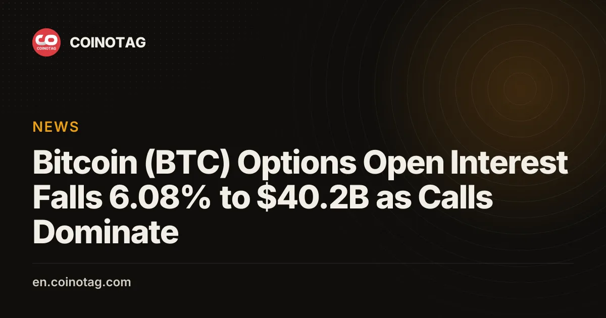 Bitcoin Options Open Interest Falls 6% to $40.2B - COINOTAG