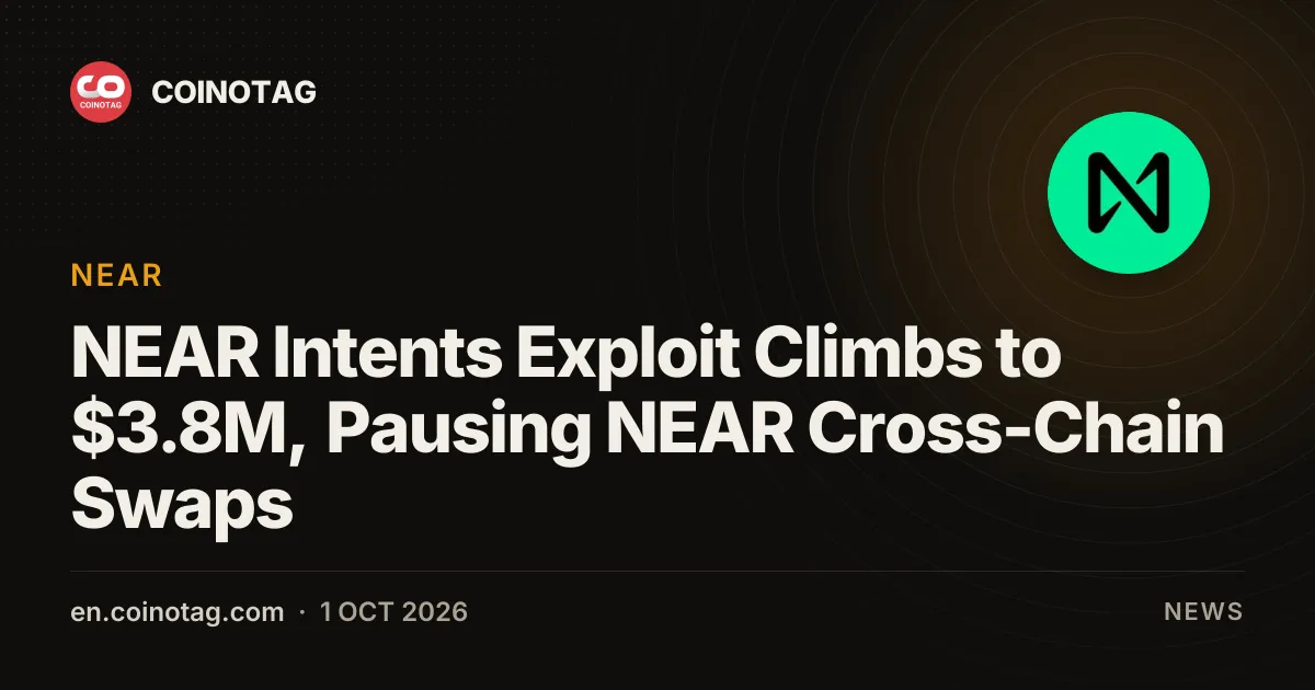 NEAR Intents Exploit Climbs to $3.8M, Pausing NEAR Cross-Chain Swaps