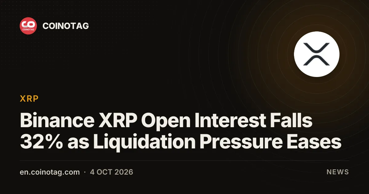 Binance XRP Open Interest Falls 32% as Liquidation Pressure Eases