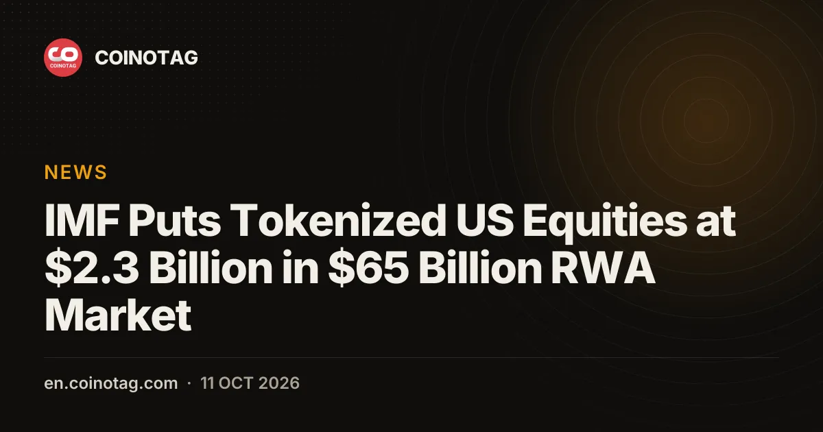 IMF Puts Tokenized US Equities at $2.3 Billion in $65 Billion RWA Market