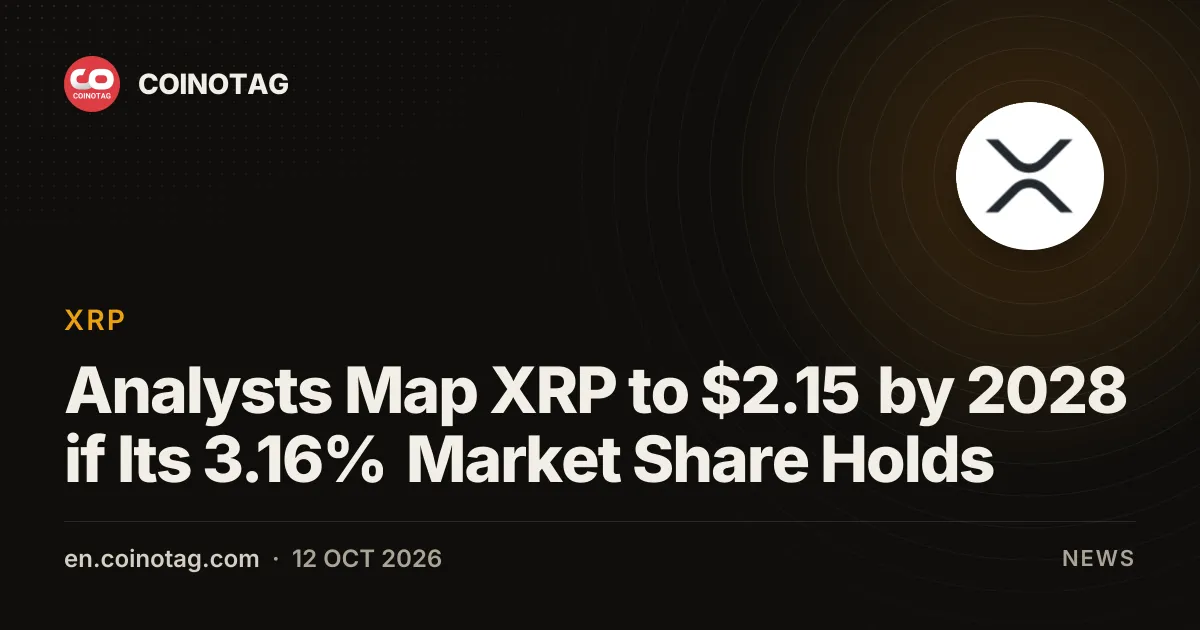 Analysts Map XRP to $2.15 by 2028 if Its 3.16% Market Share Holds