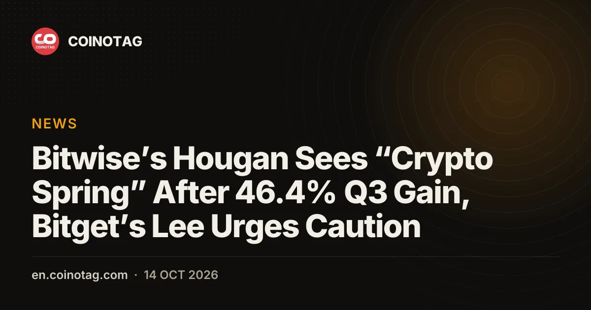 Bitwise’s Hougan Sees “Crypto Spring” After 46.4% Q3 Gain, Bitget’s Lee Urges Caution