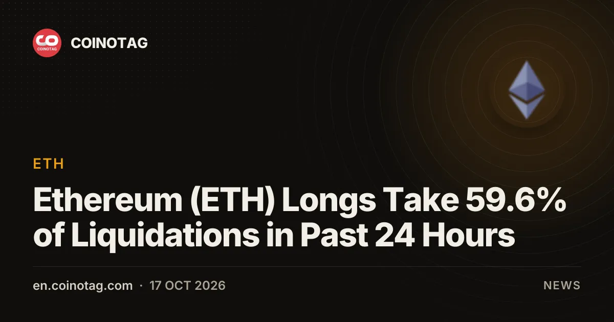Ethereum (ETH) Longs Take 59.6% of Liquidations in Past 24 Hours