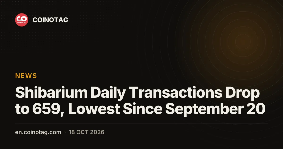Shibarium Daily Transactions Drop to 659, Lowest Since September 20