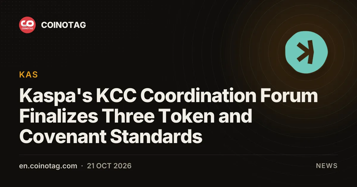 Kaspa's KCC Coordination Forum Finalizes Three Token and Covenant Standards