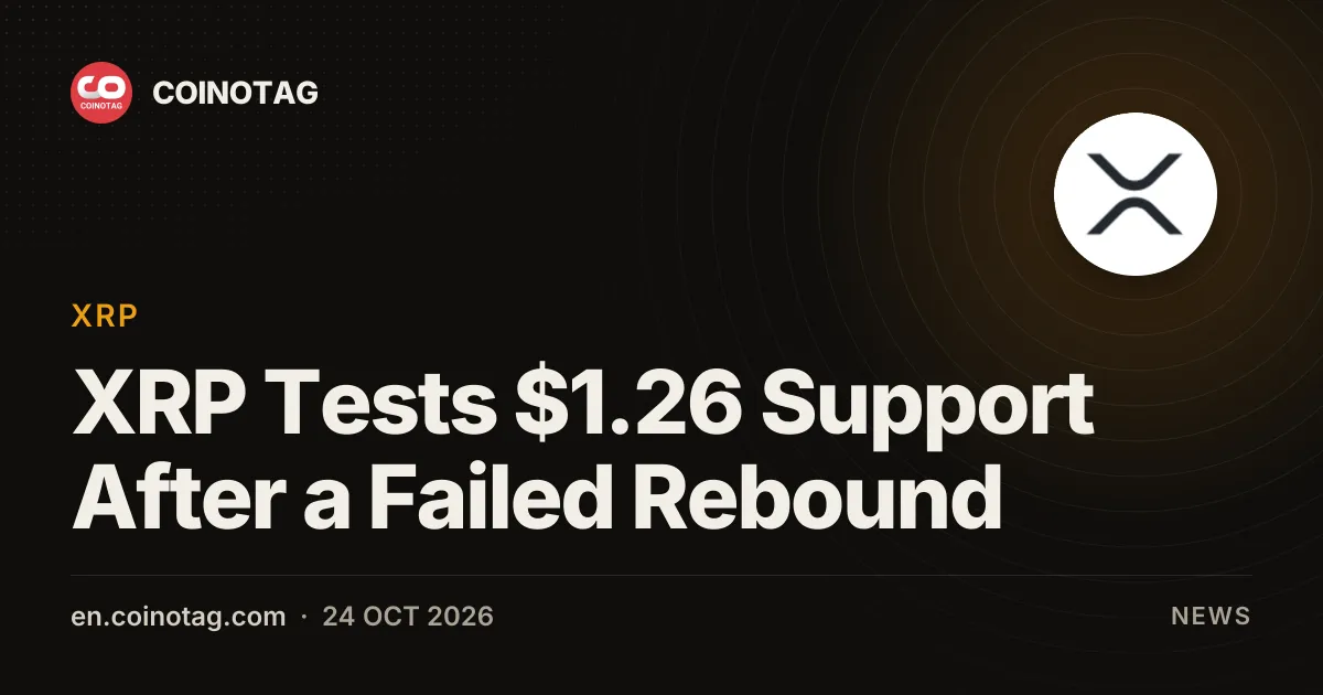 XRP Tests $1.26 Support After a Failed Rebound