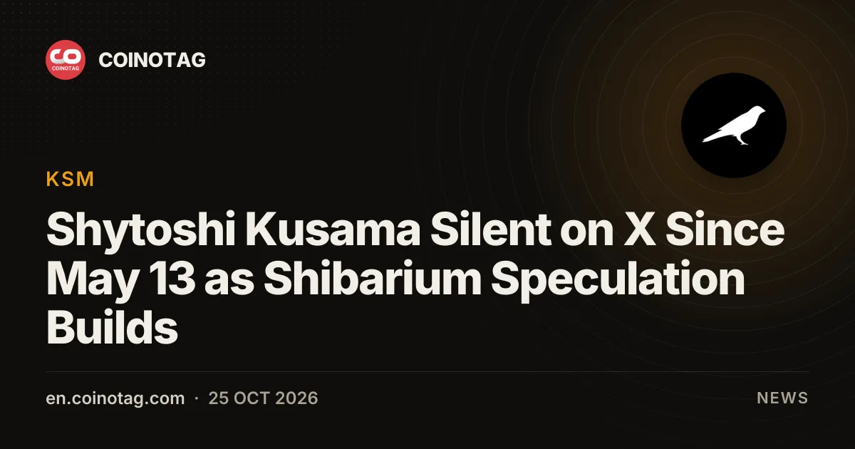 Shytoshi Kusama Silent on X Since May 13 as Shibarium Speculation Builds