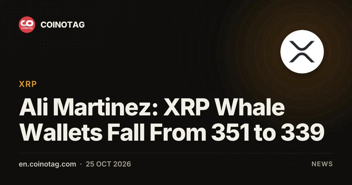 Ali Martinez: XRP Whale Wallets Fall From 351 to 339