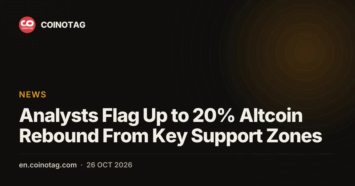 Analysts Flag Up to 20% Altcoin Rebound From Key Support Zones