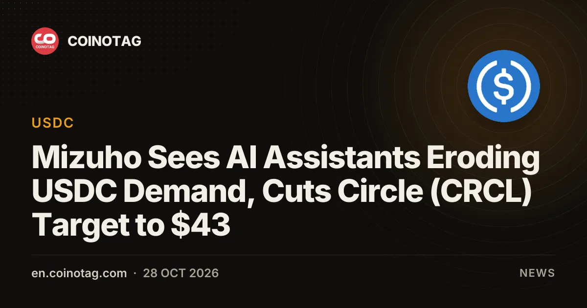 Mizuho Sees AI Assistants Eroding USDC Demand, Cuts Circle (CRCL) Target to $43