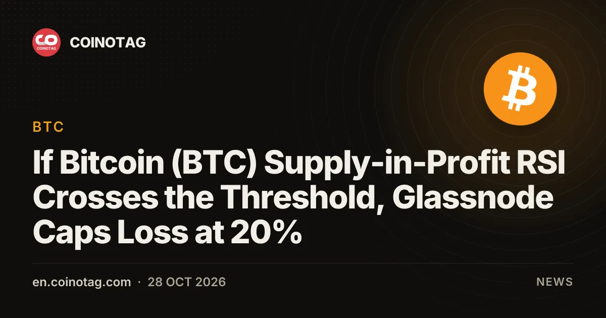 If Bitcoin (BTC) Supply-in-Profit RSI Crosses the Threshold, Glassnode Caps Loss at 20%